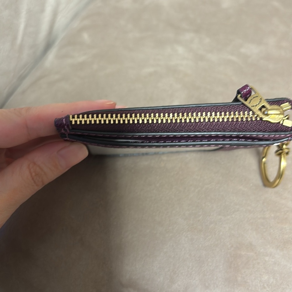 New Coach XGrain Mini ID SKNY Key & Card Holder only- Deep Berry - Picture 13 of 14